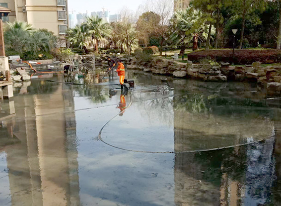 温江景观池淤泥清理